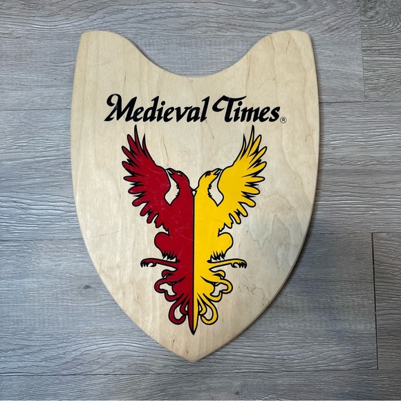 Other - Medieval Times Souvenir Wooden Shield LOGO 15” x 11”